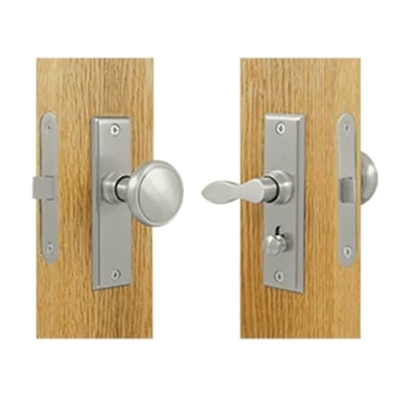 Dendesigns Square Storm Door Latch with Mortise Lock, Satin Nickel - Solid DE2667247